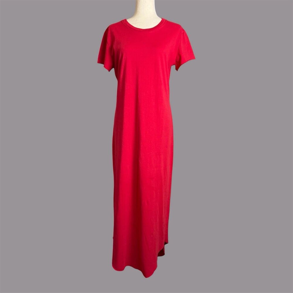 Frank Eileen Harper Perfect Tee Maxi Dress Size M Red Short Sleeve T-Shirt Crew